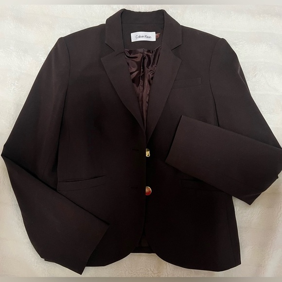 Calvin Klein Jackets & Blazers - Calvin Klein Women's Dark Brown Blazer